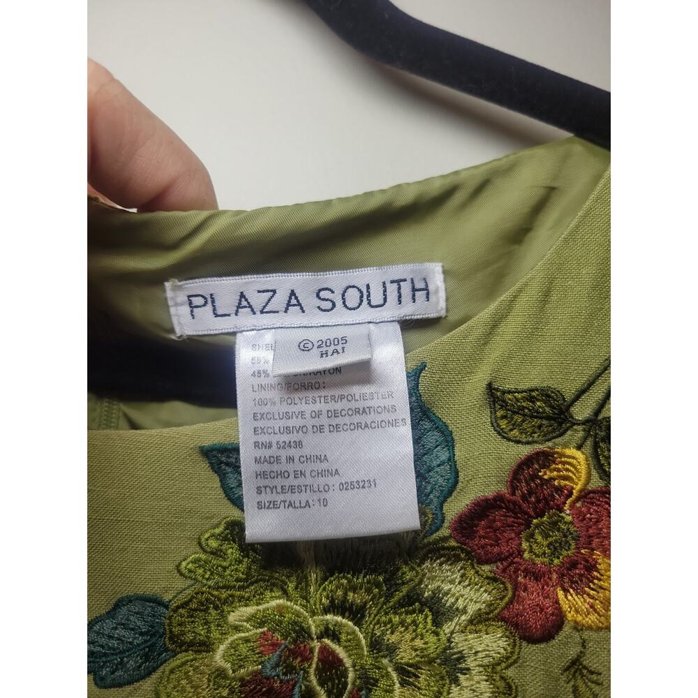 Y2K Women's Embroidered Floral Dress Size 10 Green Cottagecore Prairie Boho 70's - Picture 8 of 13
